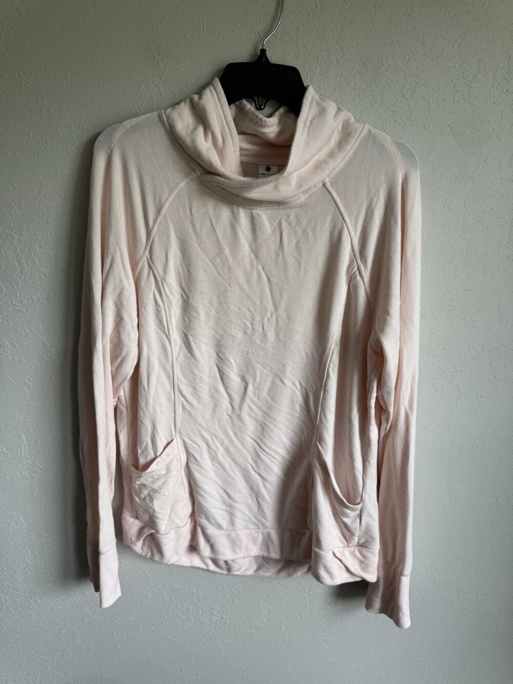 Yogalicious Light Pink Mock Cowl Neck Lightweight Athletic Sweatshirt Womens L